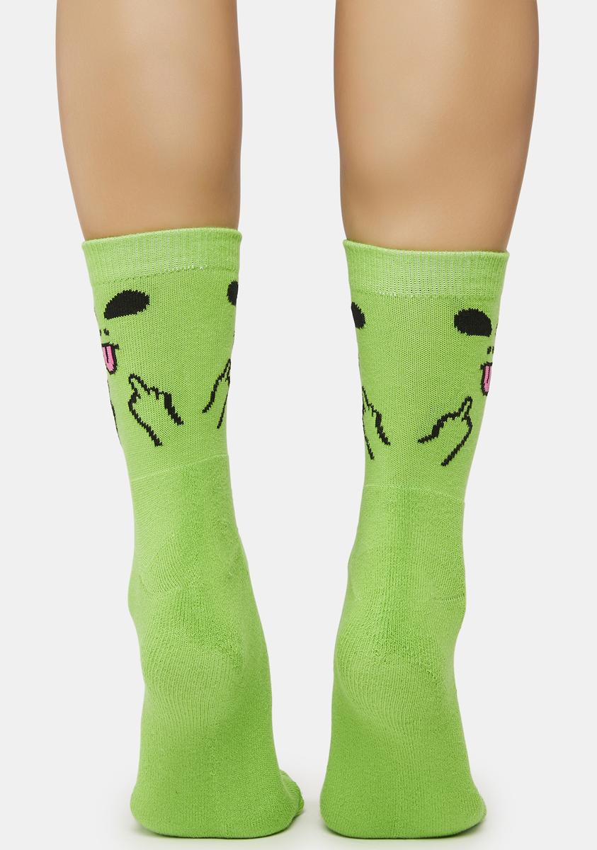 Alien Face Mid Socks