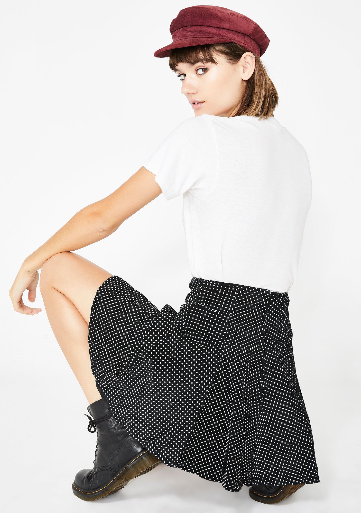 90s Suede Polka Dot Mini Skirt