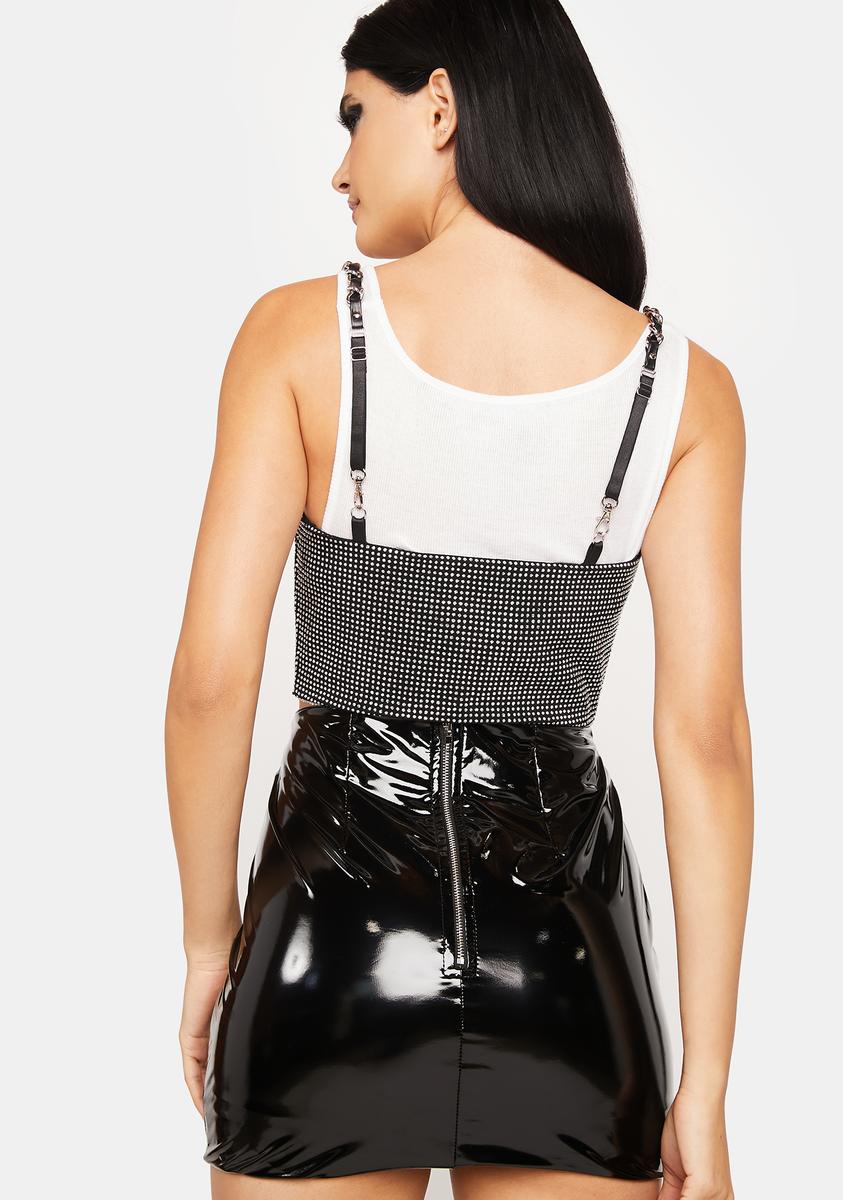 All Or Nothing Vinyl Mini Skirt