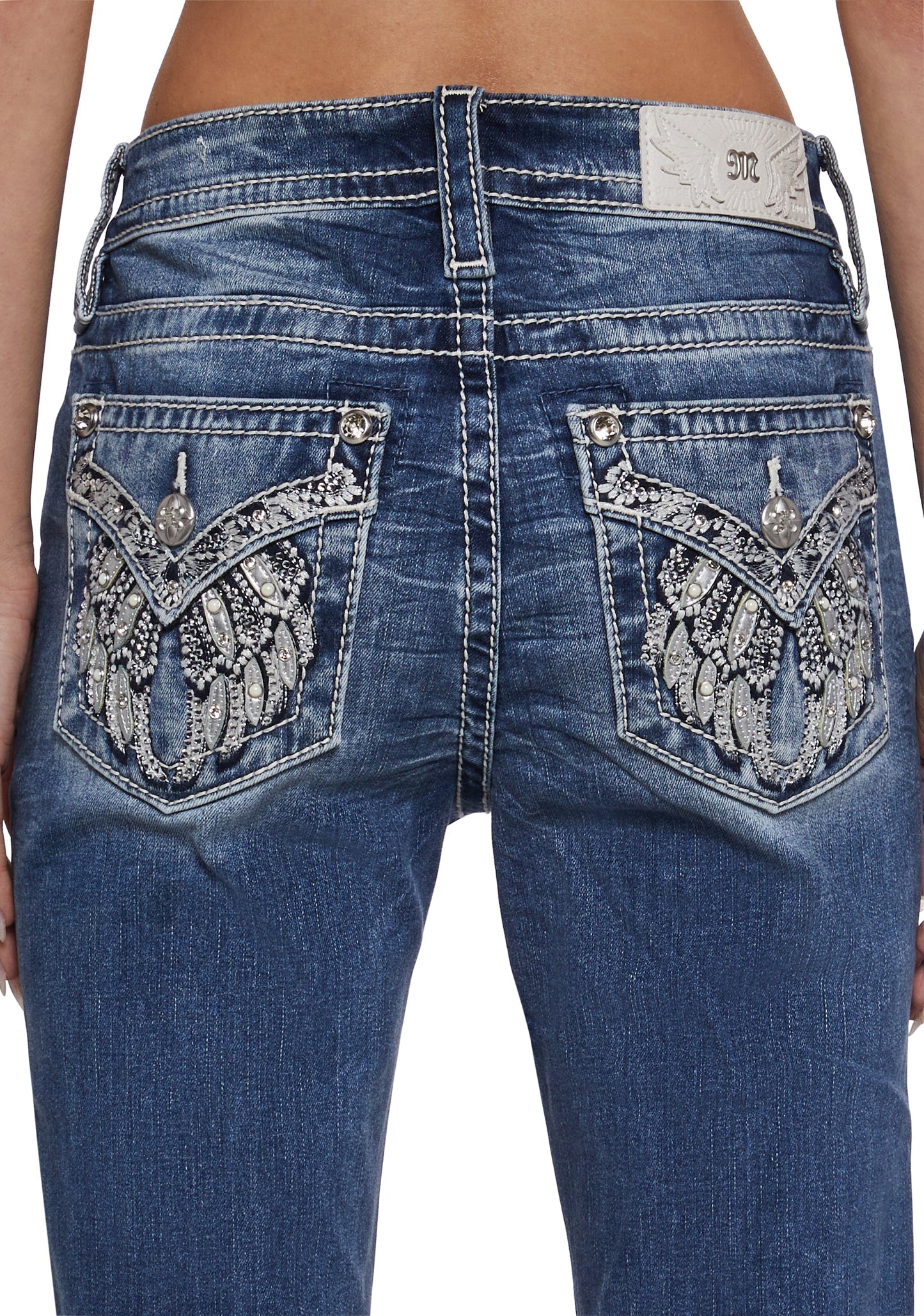 32" Mid Rise Boot Cut Jeans