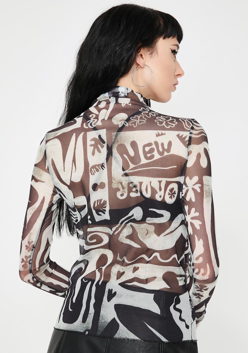 Abstract Print Mesh Top