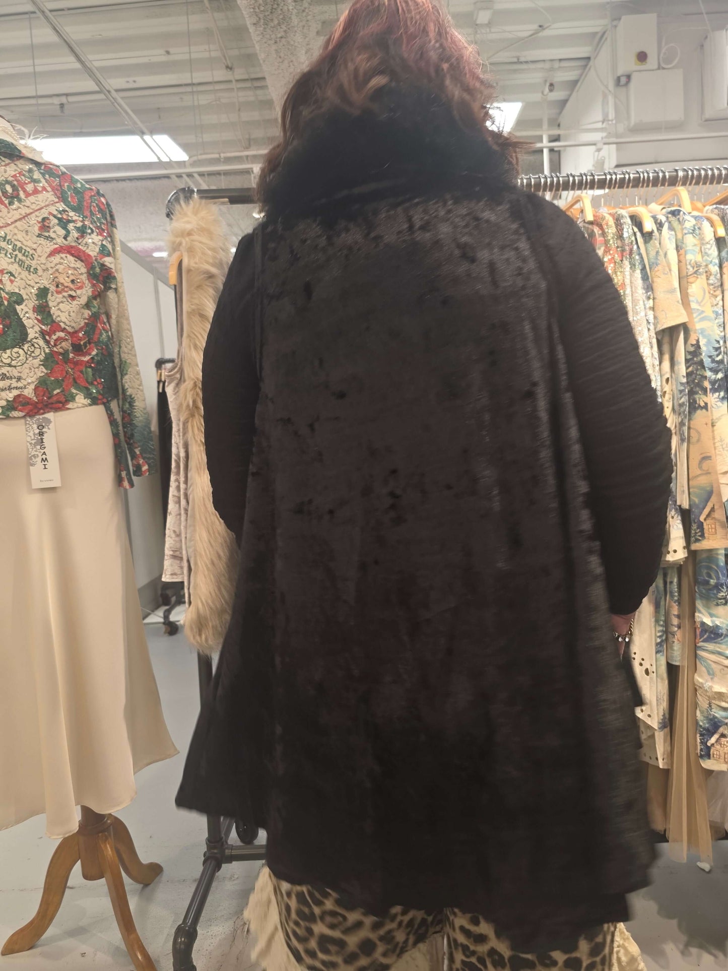Black Faux Fur Vest