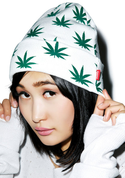 All Over Mary Jane Beanie - Red