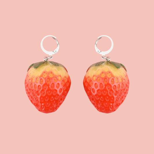 Jerry The Berry Strawberry Huggie Hoop Earrings