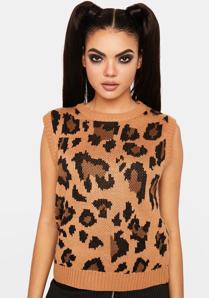 A Little Crazy Leopard Print Vest