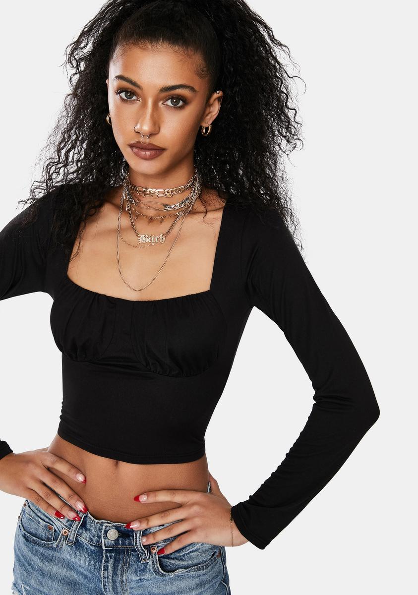 Abstract Travels Ruched Crop Top