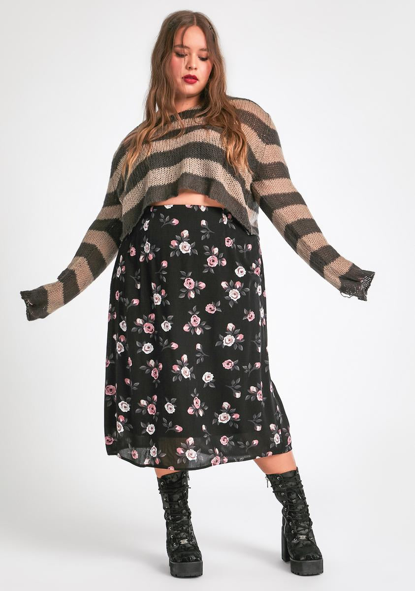 Always Erase And Rewind Midi Skirt
