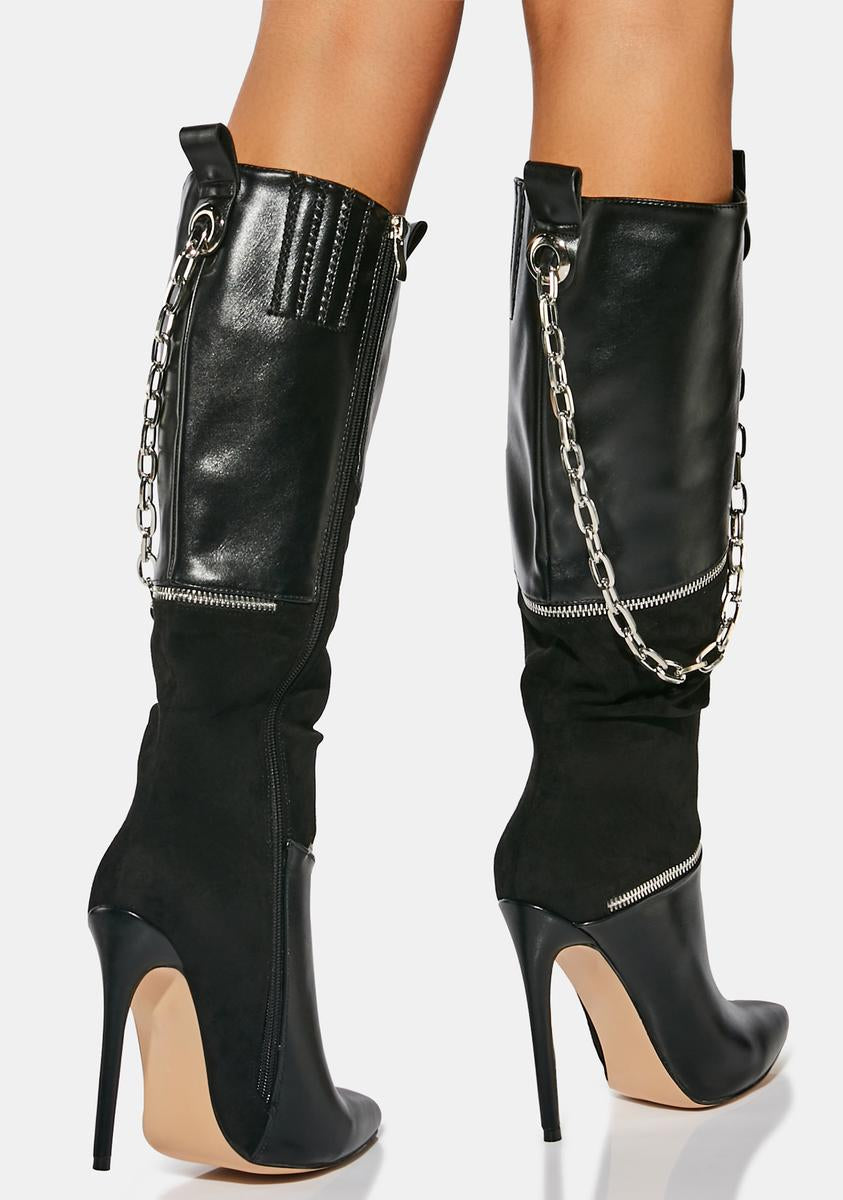 Adalyn Knee High Patchwork Boots