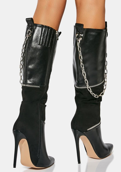 Adalyn Knee High Patchwork Boots