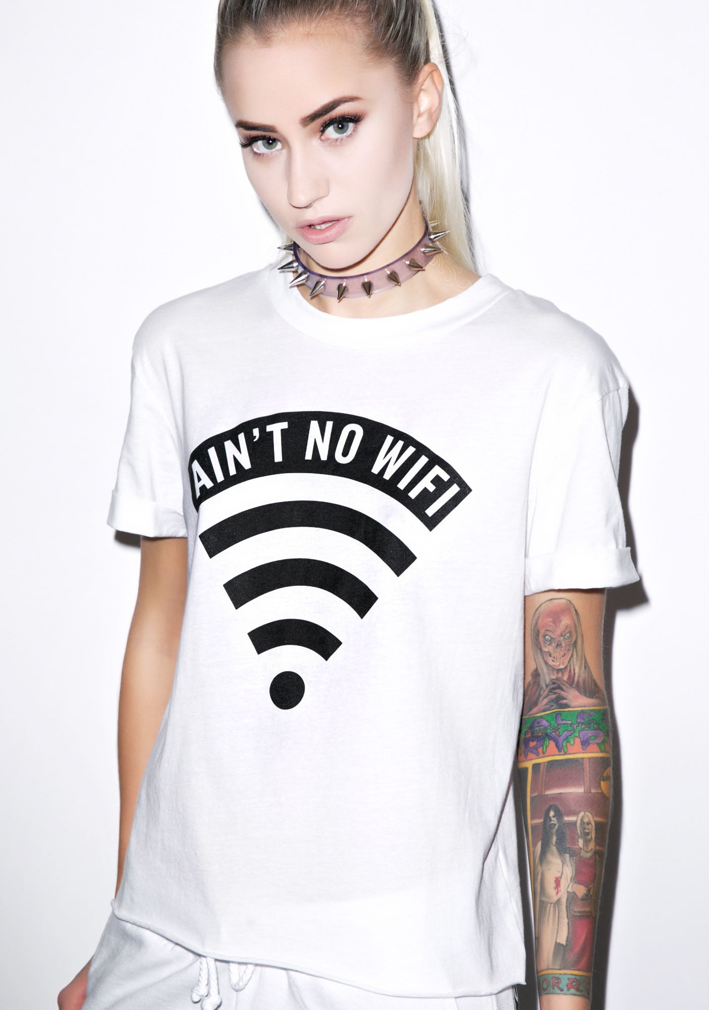 Aint No Wifi Crop Tee