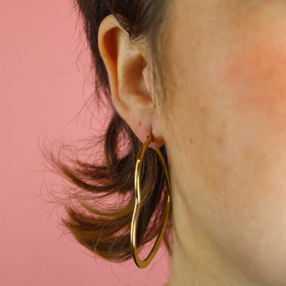 Large Heart Hoop Earrings (Gold Plated)