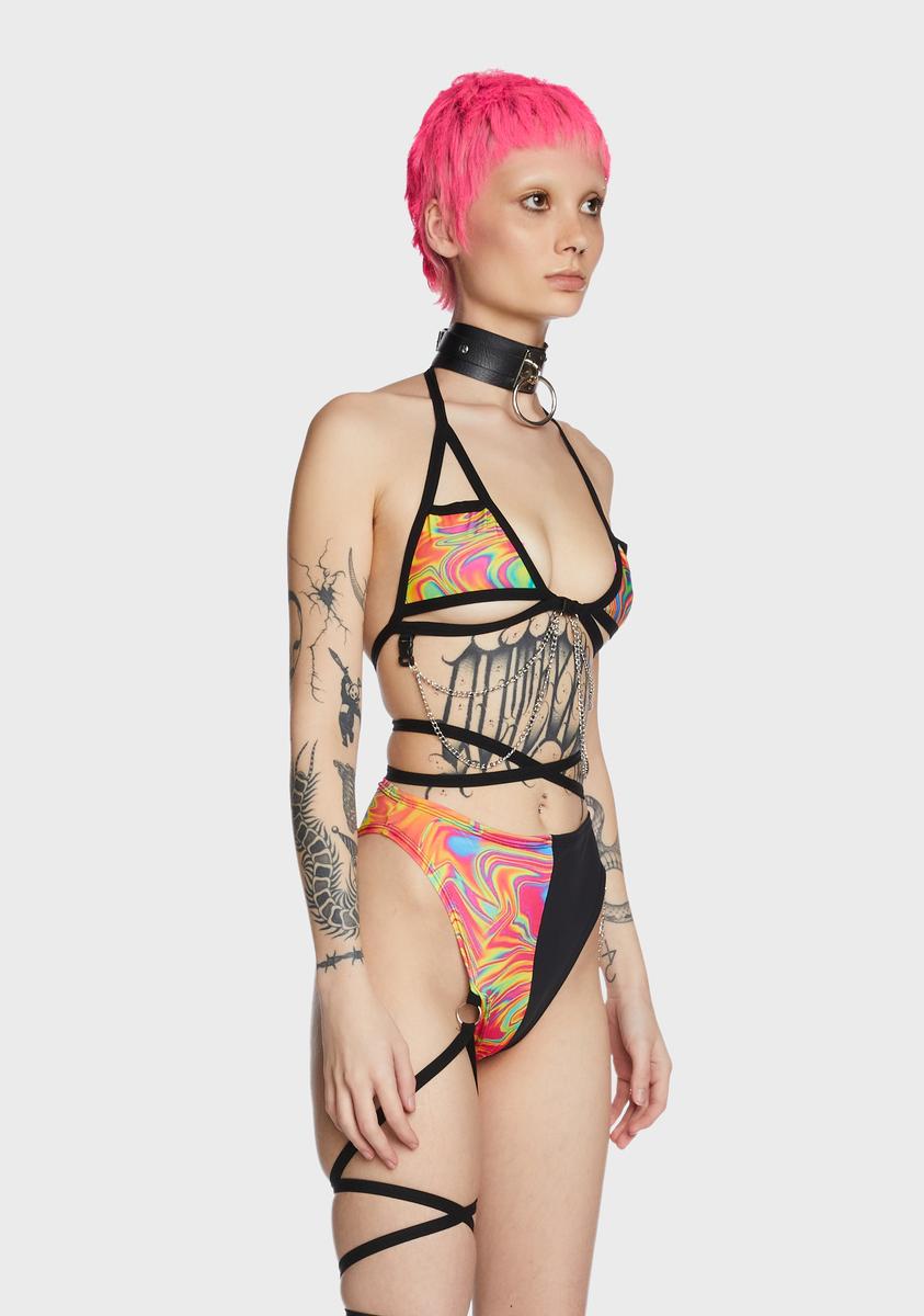 All The Glow Cage Chain Top