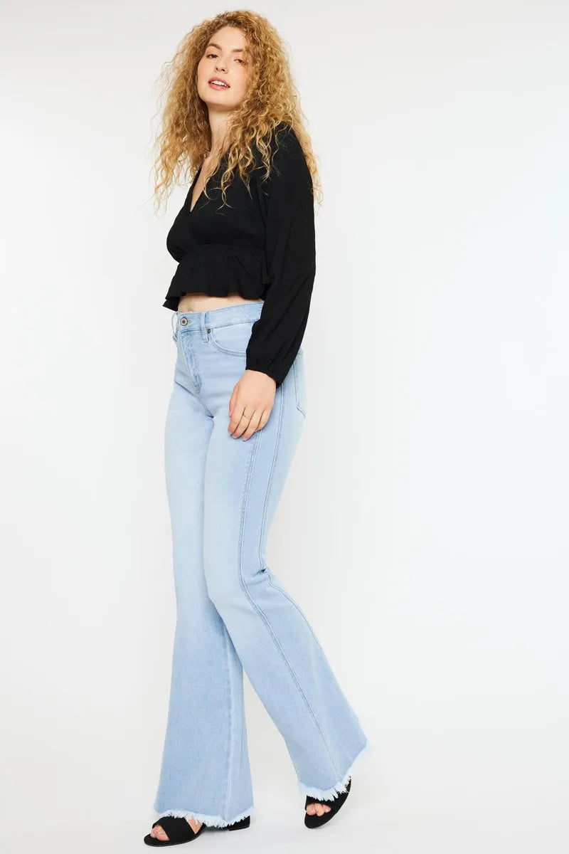 Kancan High Rise Curvy Flare Jeans