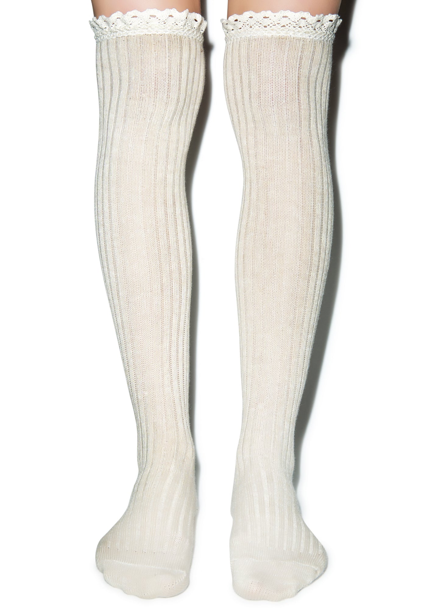 All About That Lace Knee High Socks - Black