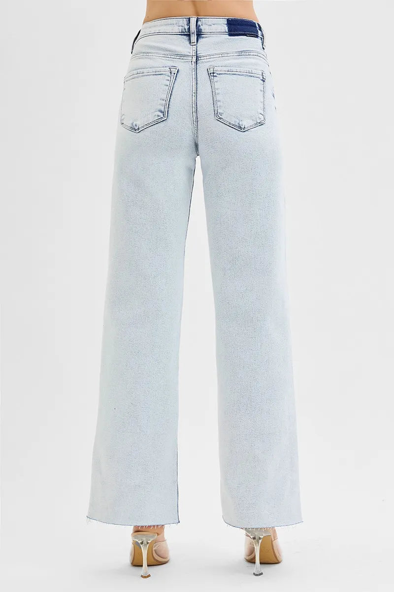 RISEN Full Size High Rise Wide Leg Jeans Plus Size