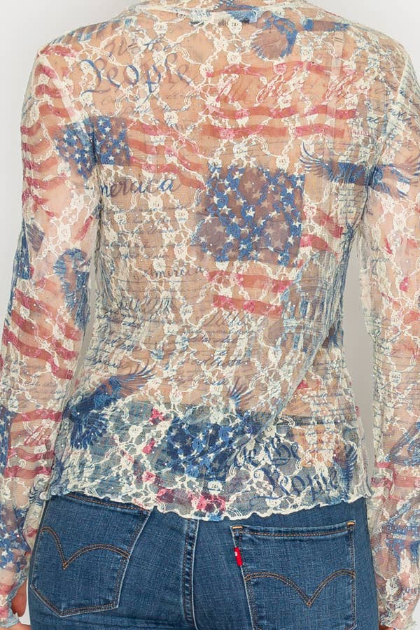 Sparkly lace top  OLS-4982BG FREEDOM: FREEDOM / M