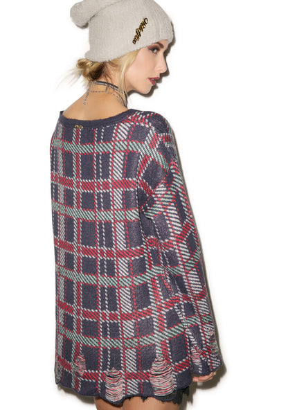 All Over Plaid Tight Knit
