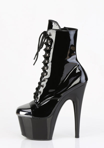 Adore-1020 Platform Ankle Steel Toe Boots-Black