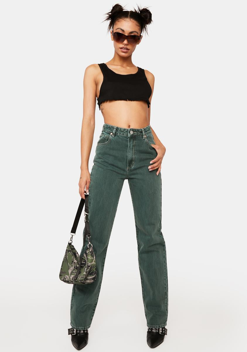 90s Green 94 High Straight Jeans