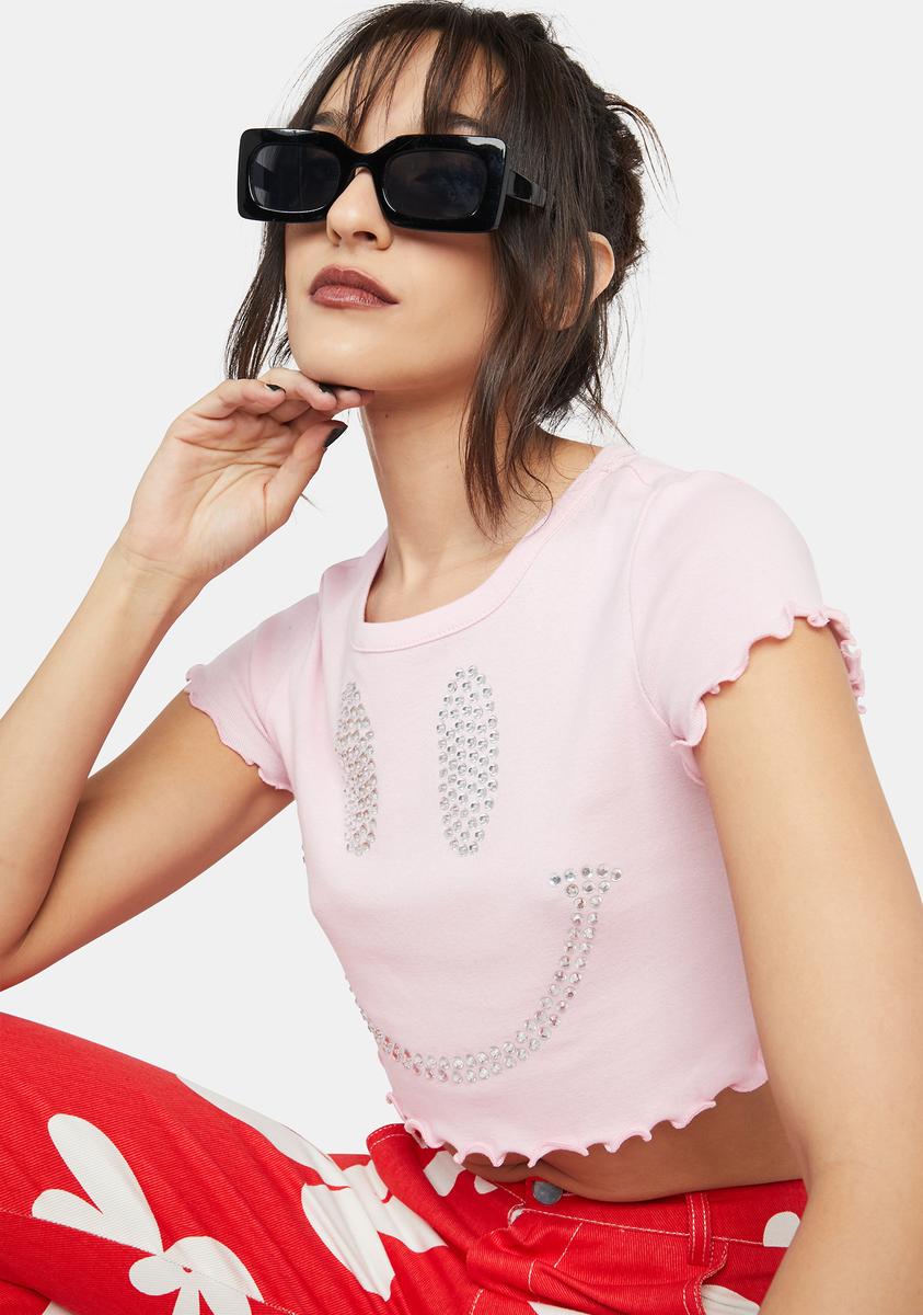 All Smiles Rhinestone Baby Tee
