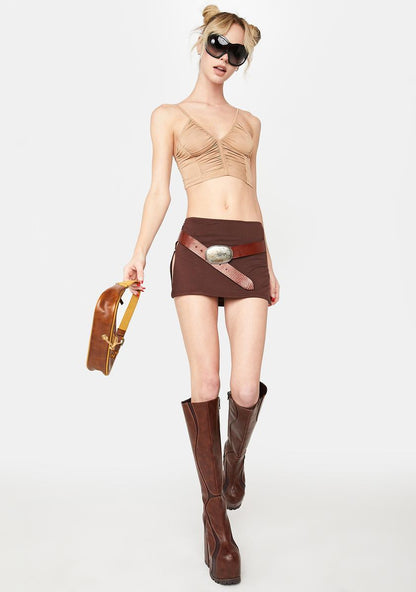 Air Kisses Ruched Crop Top