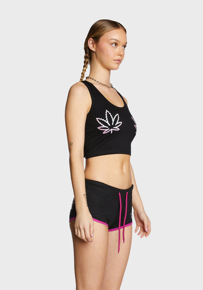 420 Crop Racerback Tank