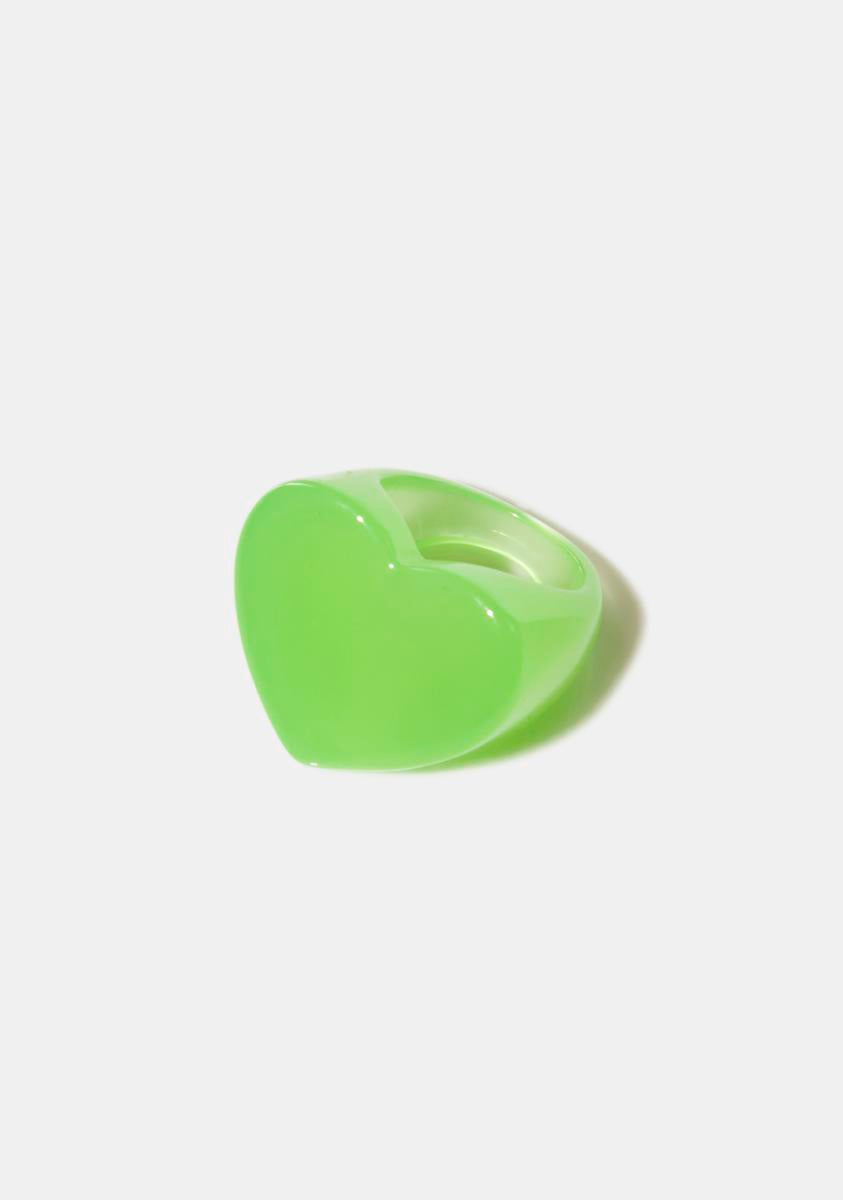 Alien Neon Love Heart Ring