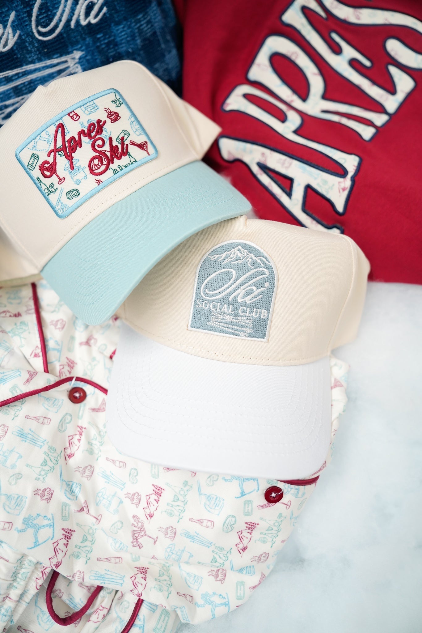 Ski Club - White Vintage Trucker Hat