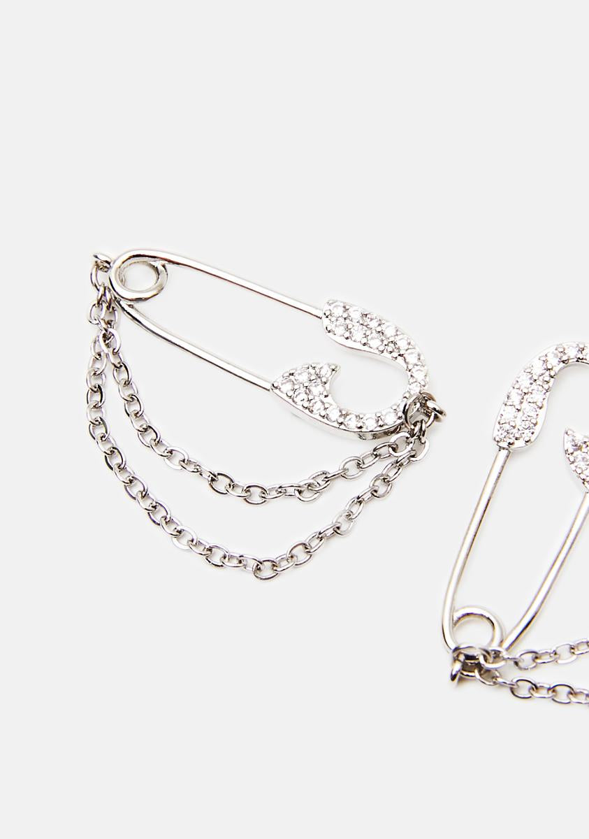 All That Glitters Safety Pin Earrings