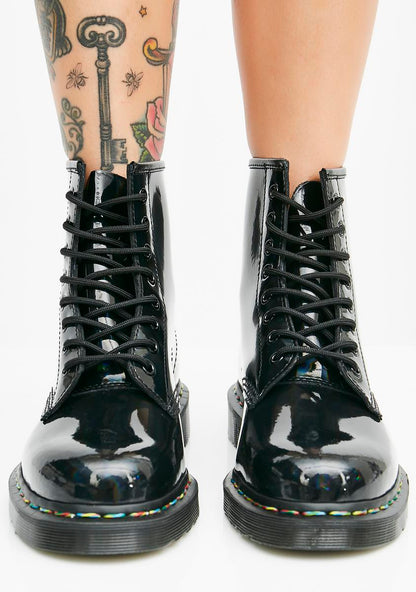 1460 Rainbow Patent Boots