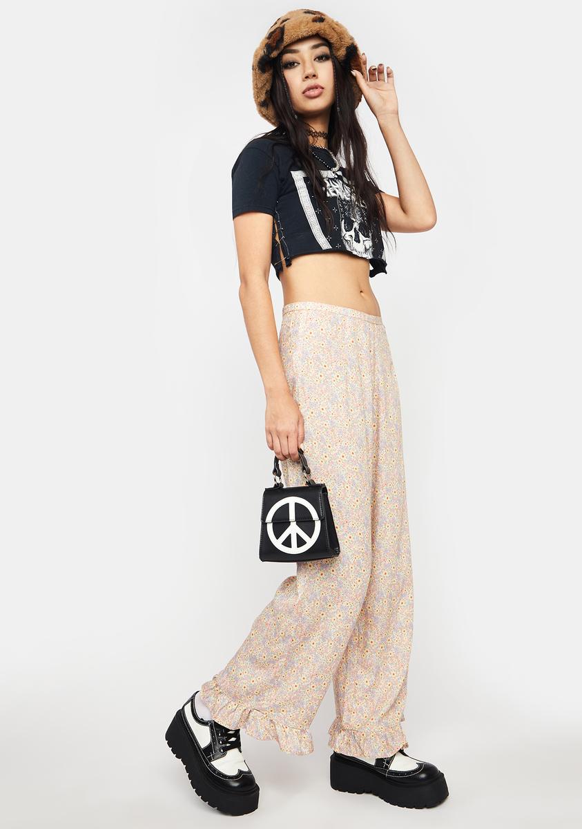 70s Prairie Girl Floral Bianca Culotte Trousers