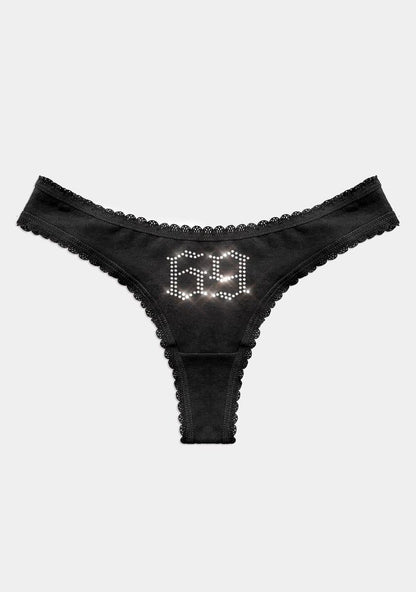 69 Rhinestone Thong