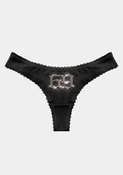 69 Rhinestone Thong