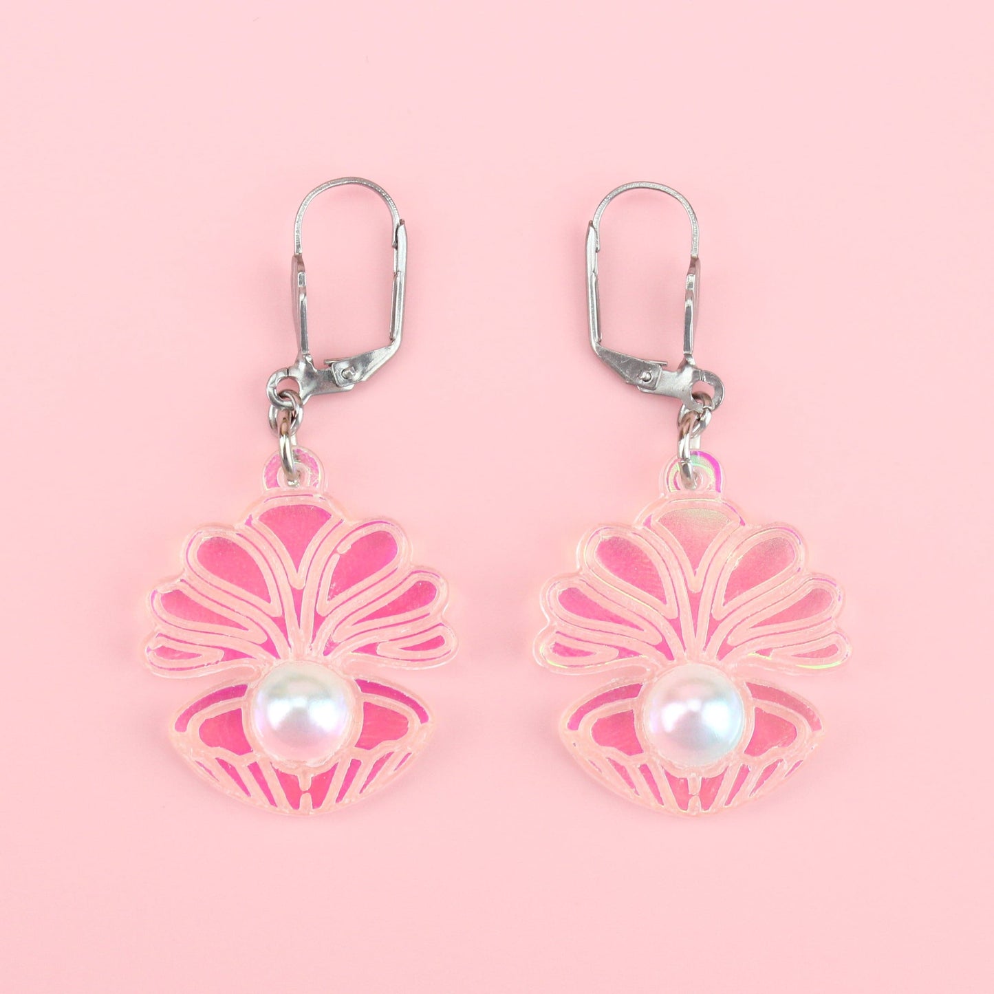Iridescent Clam Shell Earrings