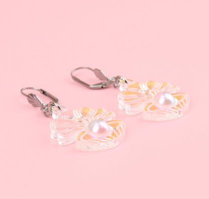 Iridescent Clam Shell Earrings