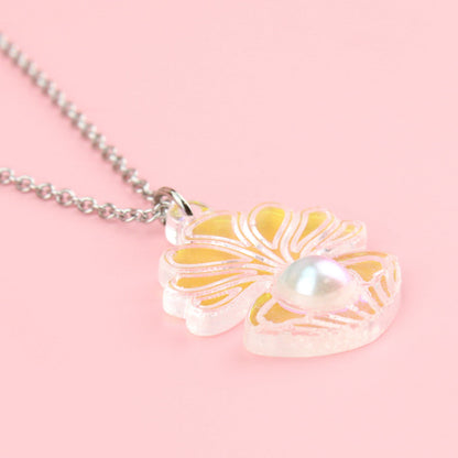 Iridescent Clam Shell Pendant Necklace
