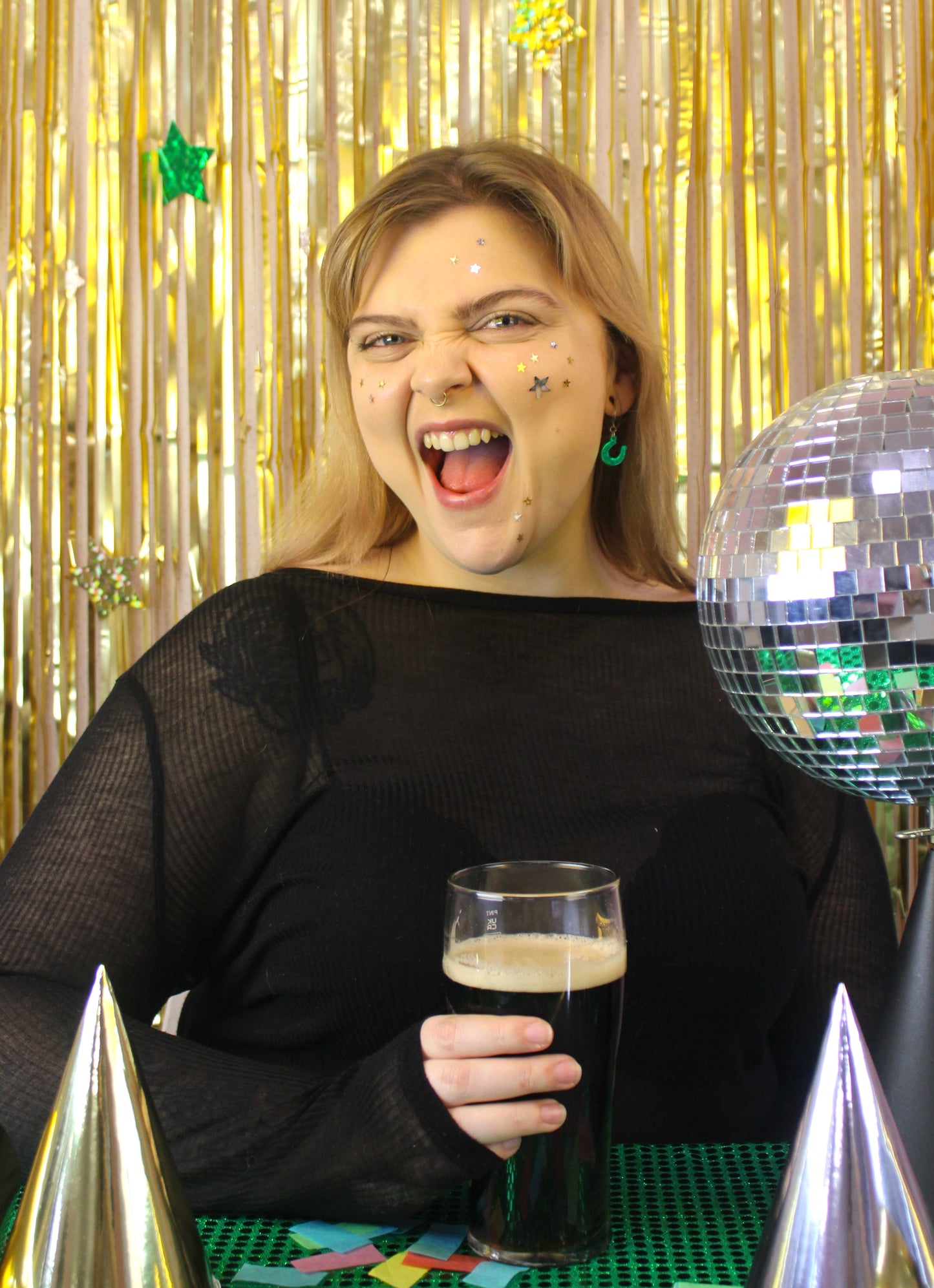 Just My Luck Huggie Hoop Earrings - Green
