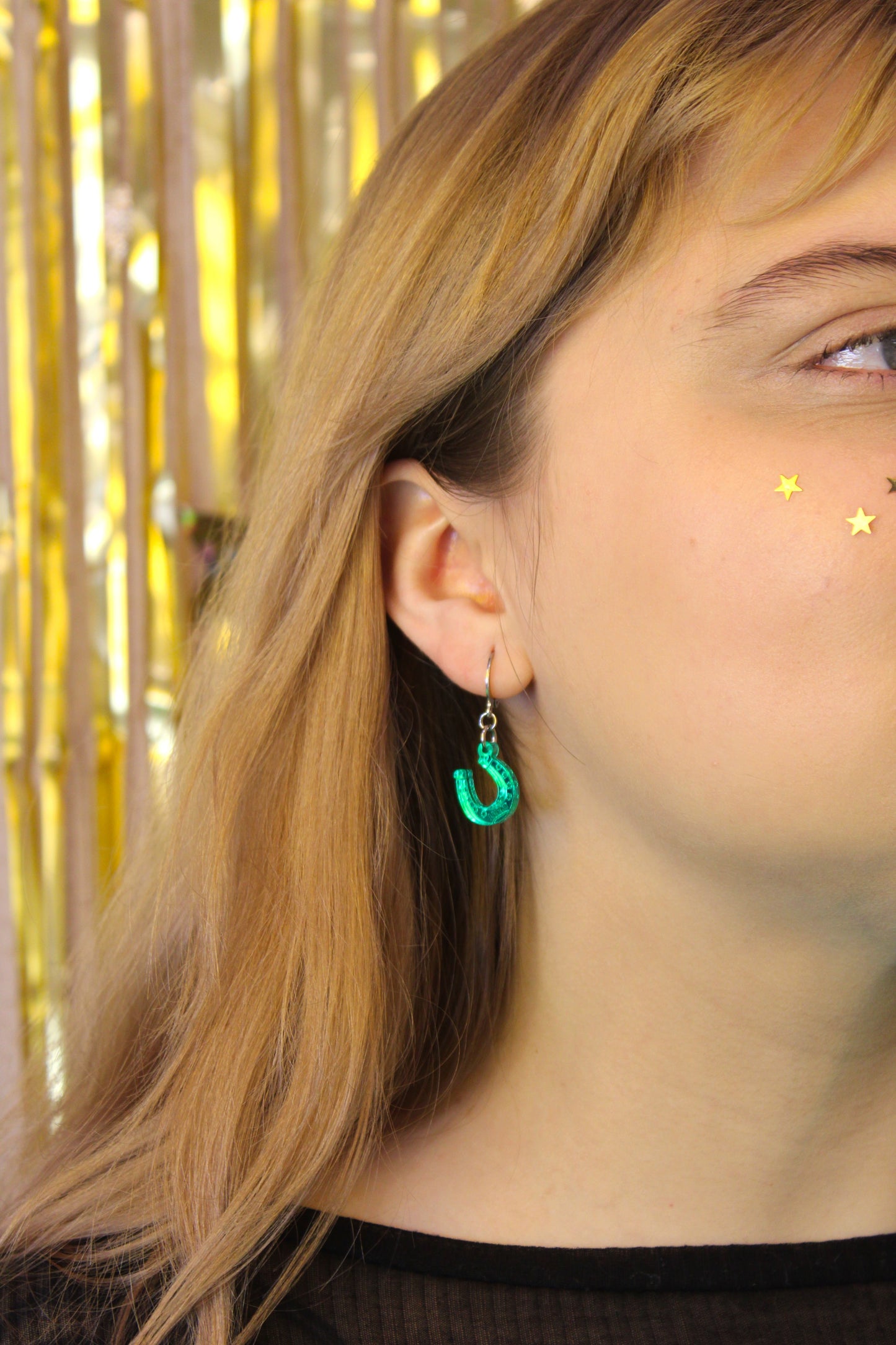 Just My Luck Huggie Hoop Earrings - Green