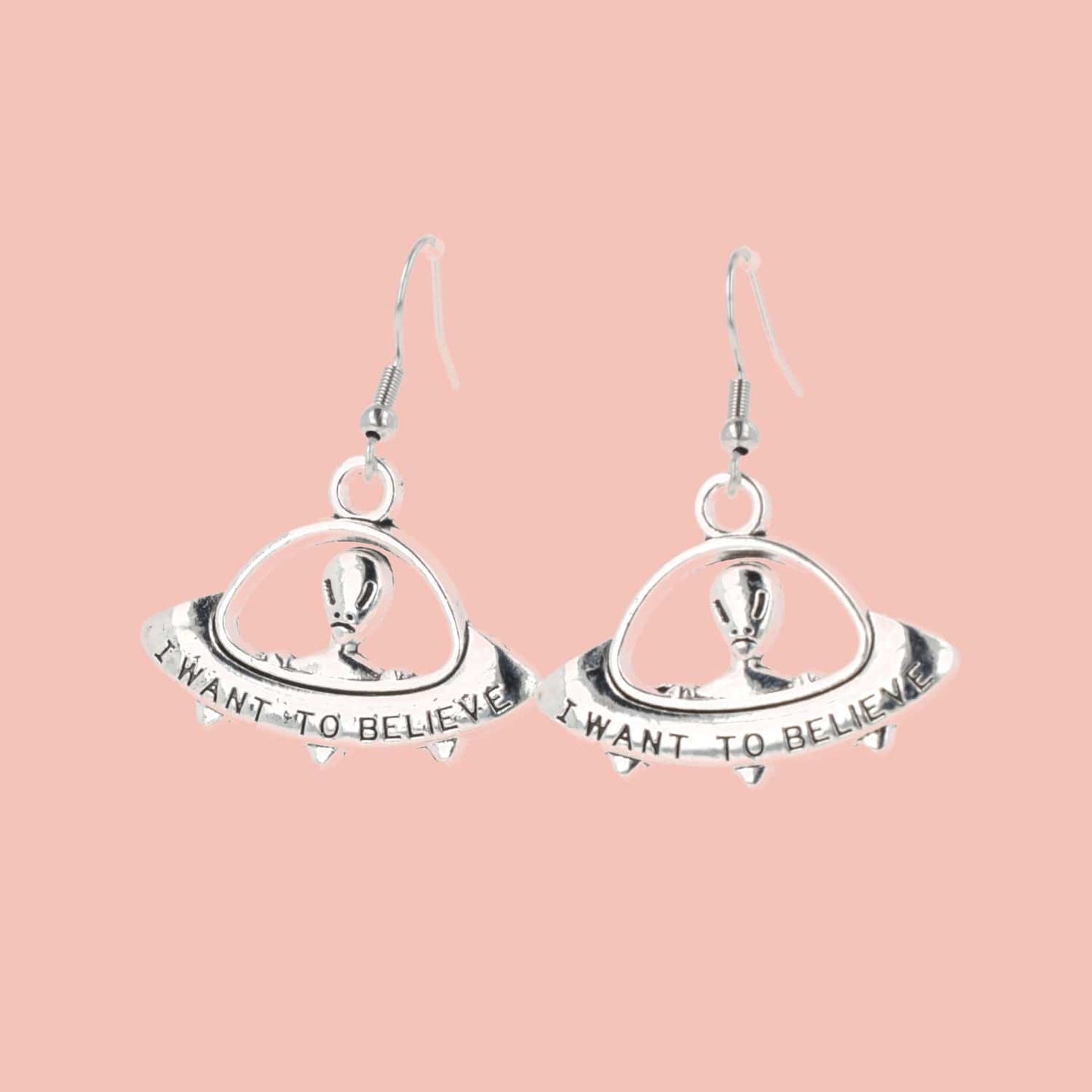 I Want To Believe UFO Earrings