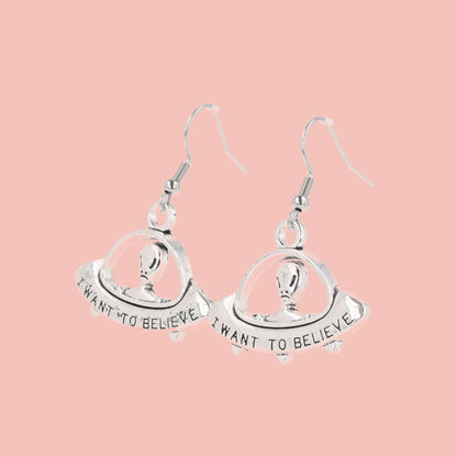 I Want To Believe UFO Earrings