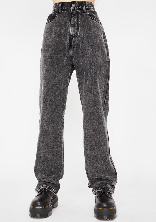 Acid Wash Loose Fit Denim Jeans