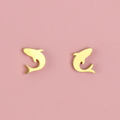 Jawsome Shark Stud Earrings (Gold Plated)