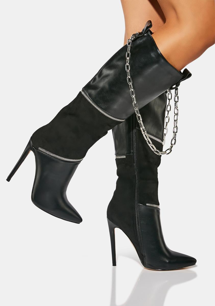 Adalyn Knee High Patchwork Boots