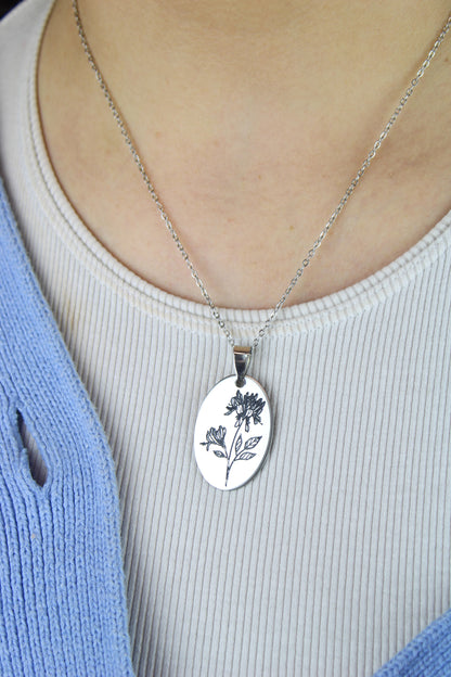 June Birth Flower Necklace - Honeysuckle