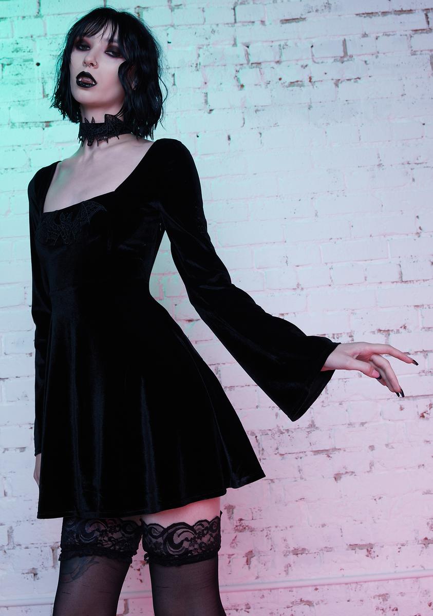 All Bats Are Off Velvet Dress Set
