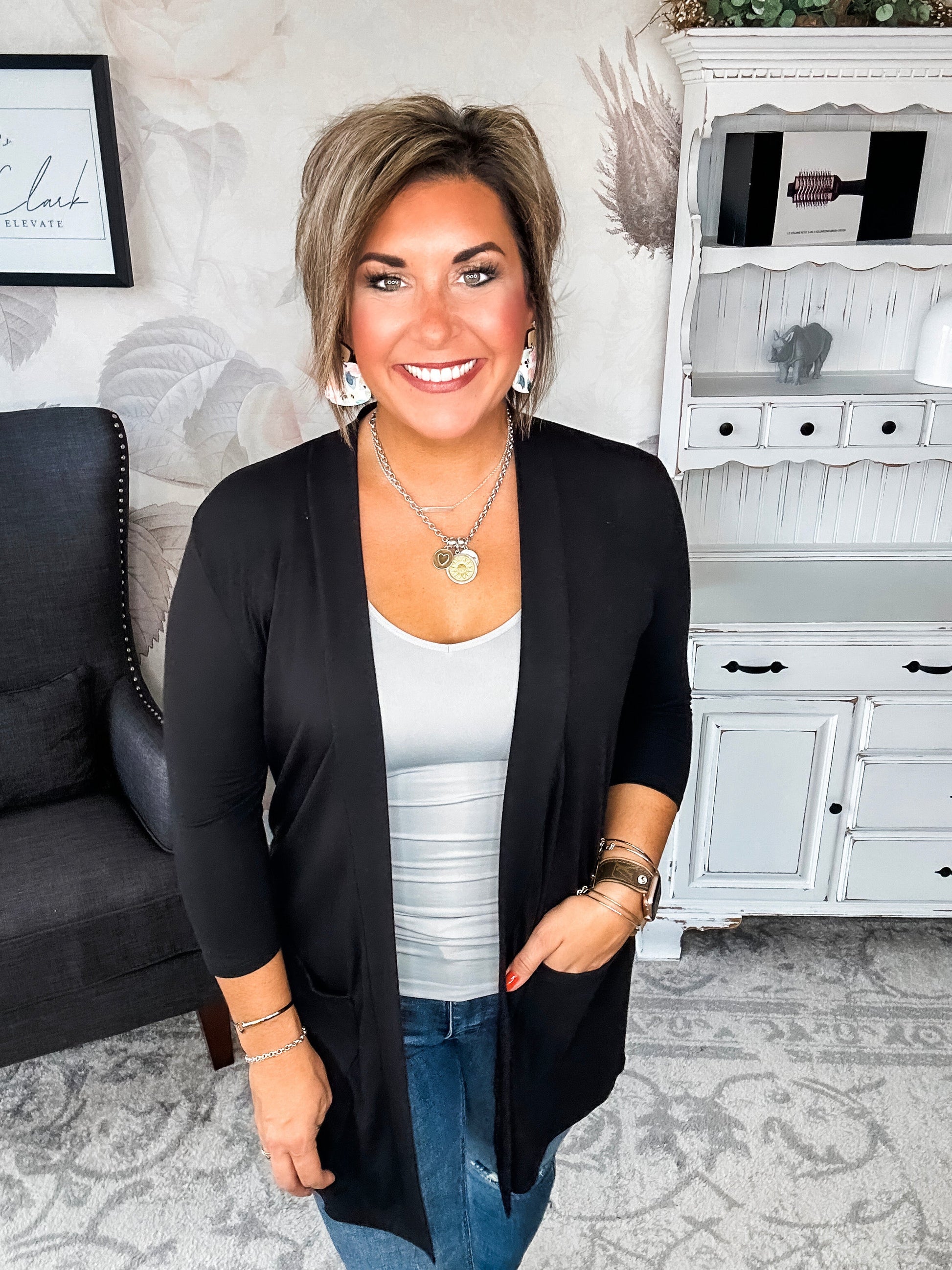 Keep On Going Cardigan - Black
