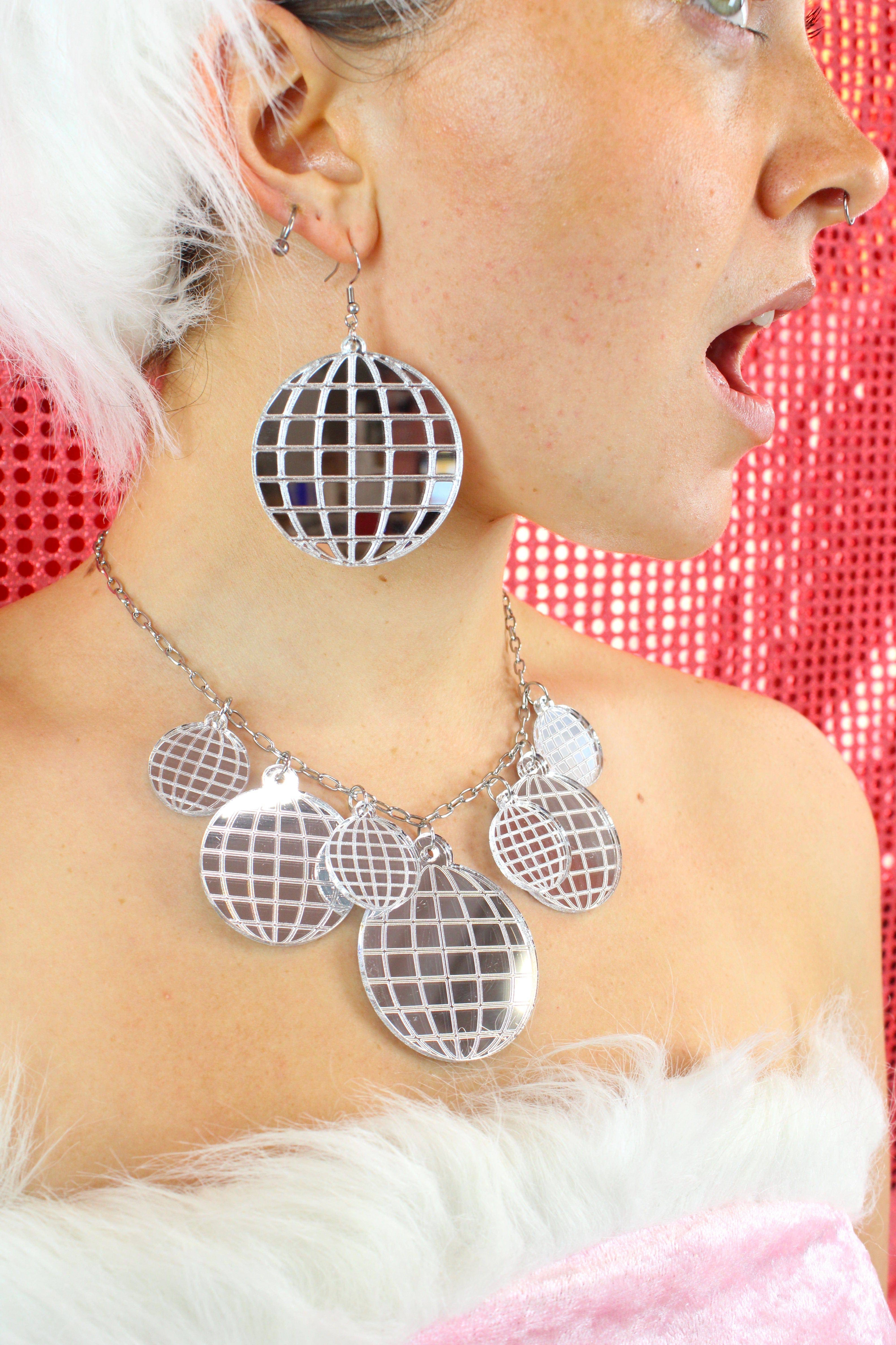 Large Disco Ball Earrings