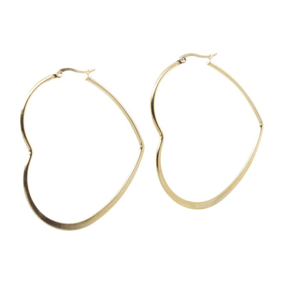 Large Heart Hoop Earrings (Gold Plated)