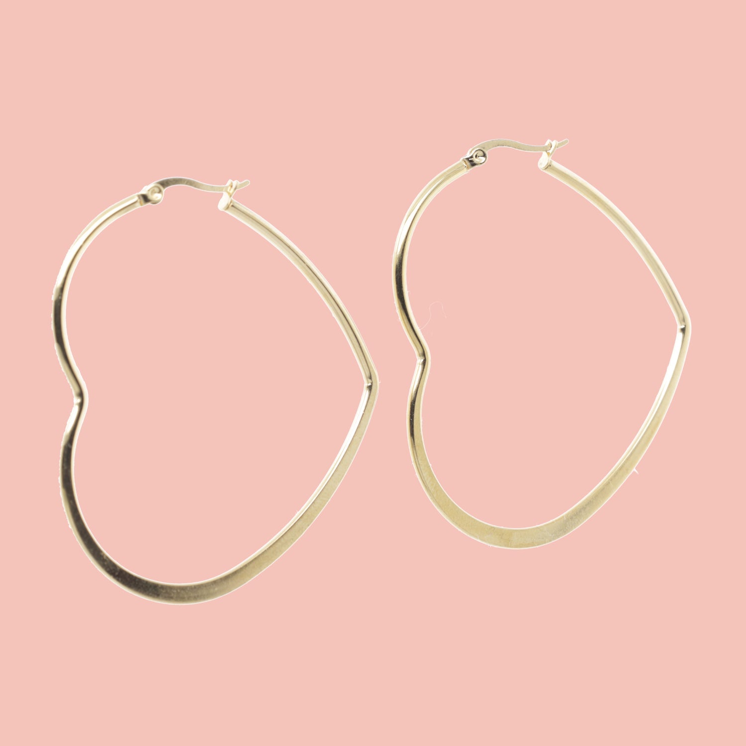 Large Heart Hoop Earrings (Gold Plated)