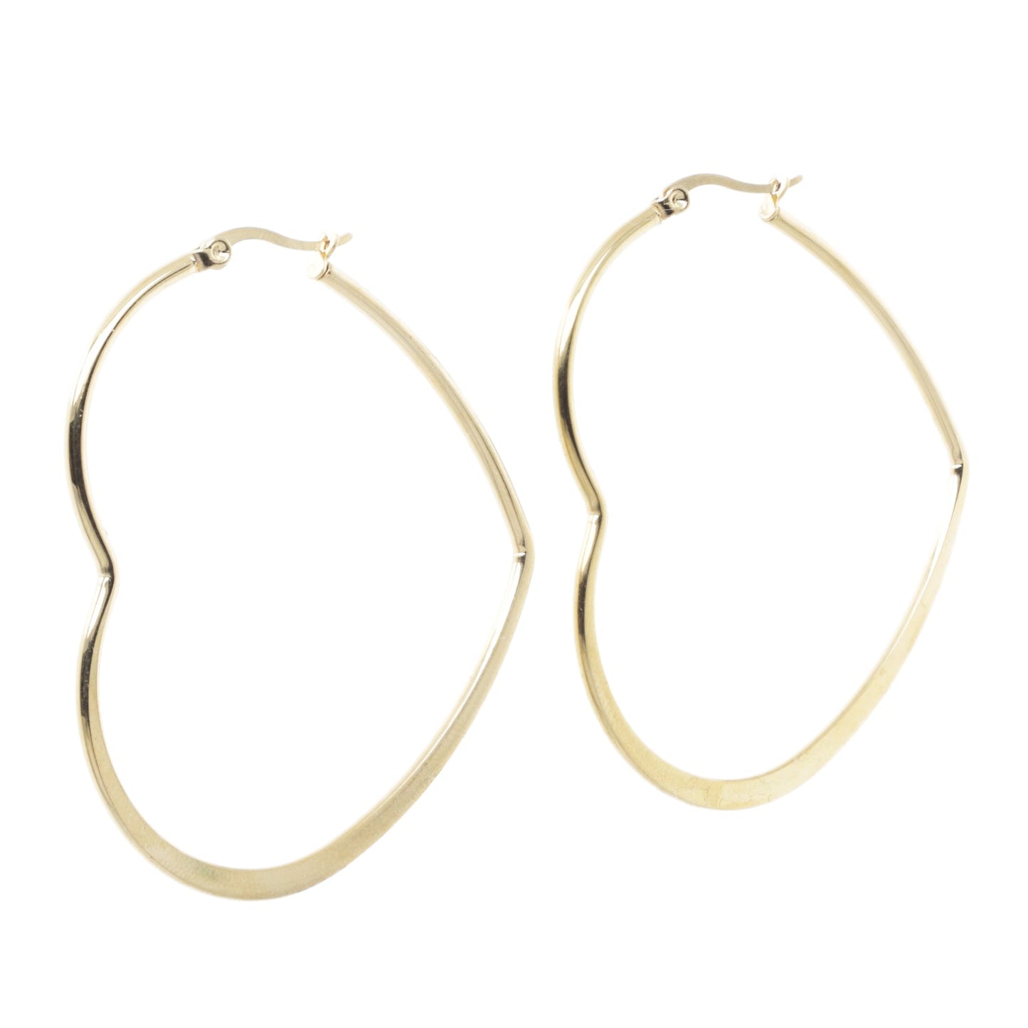 Large Heart Hoop Earrings (Gold Plated)